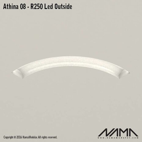 NAMA Athina 08-OUT trimless bocht R250, leds aan buitenzijde