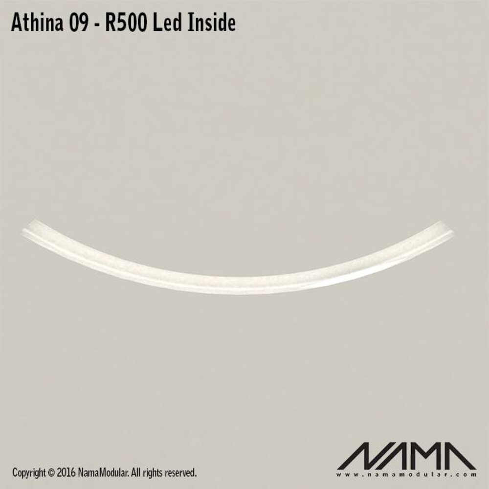NAMA Athina 09-IN trimless bocht R500, leds aan binnenzijde