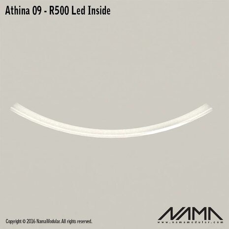 NAMA Athina 09-IN trimless bocht R500, leds aan binnenzijde