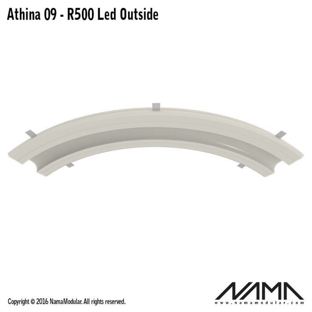 NAMA Athina 09-OUT trimless bocht R500, leds aan buitenzijde