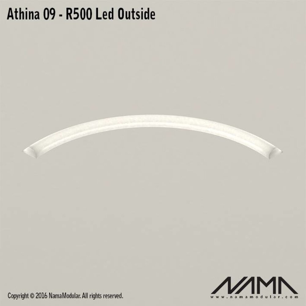 NAMA Athina 09-OUT trimless bocht R500, leds aan buitenzijde