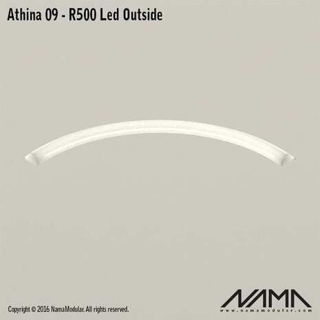NAMA Athina 09-OUT trimless bocht R500, leds aan buitenzijde