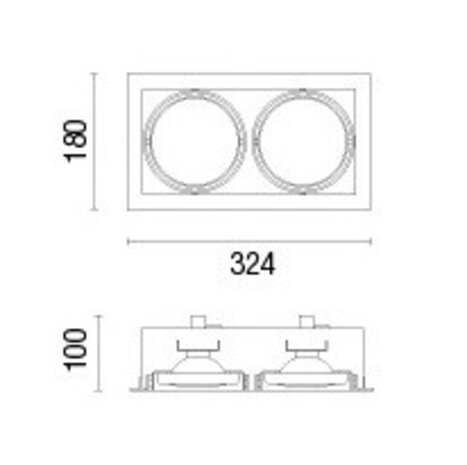 Leds-C4 Multidir Trim richtbare inbouwspot led voor 2 x AR111-G53 ledlampen