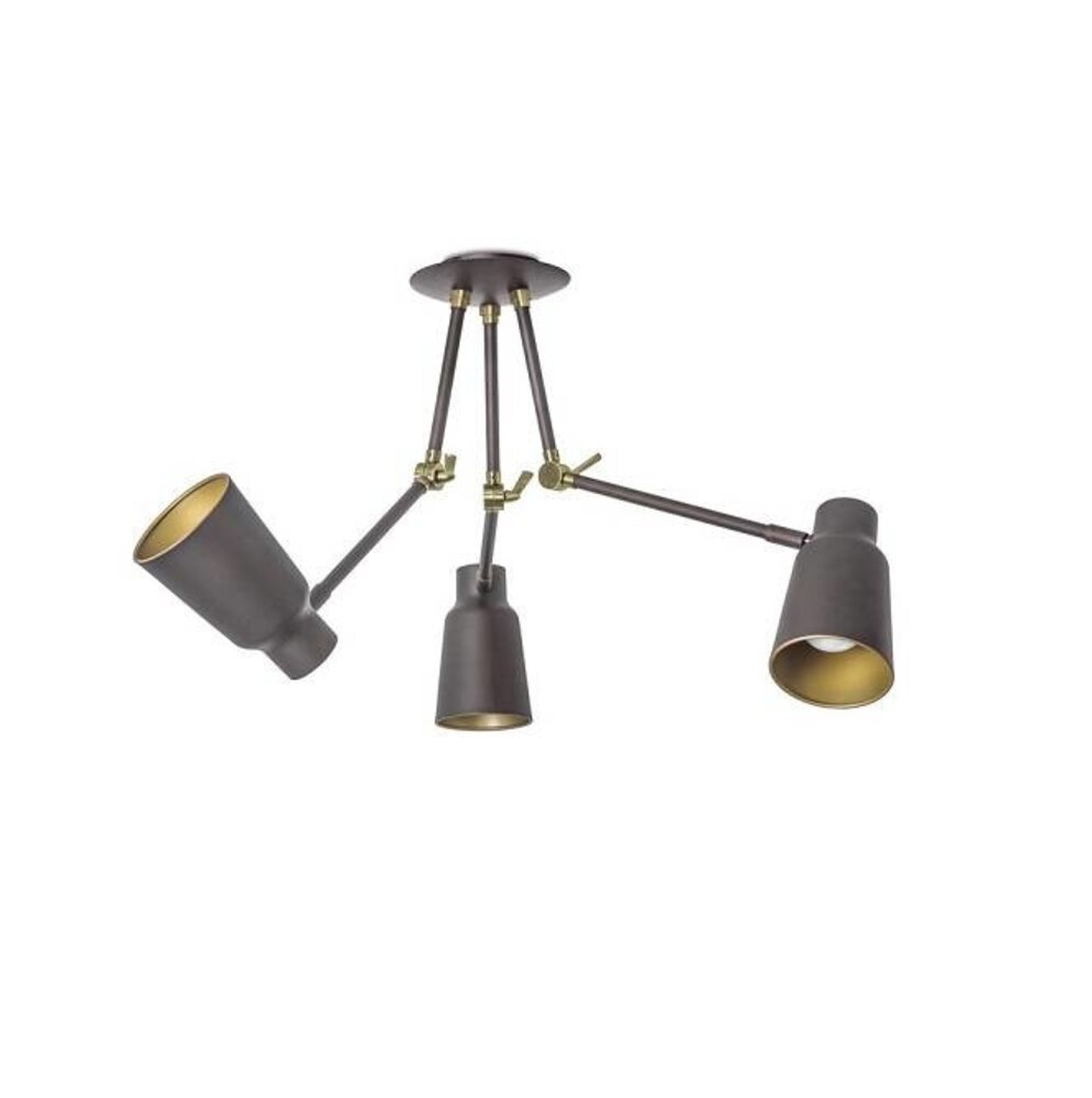 Leds-C4 Funk 3-armige plafondlamp bruin/goud
