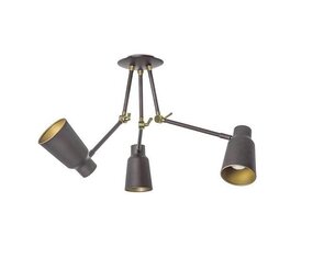 Leds-C4 Funk 3 armige plafondlamp bruin/goud