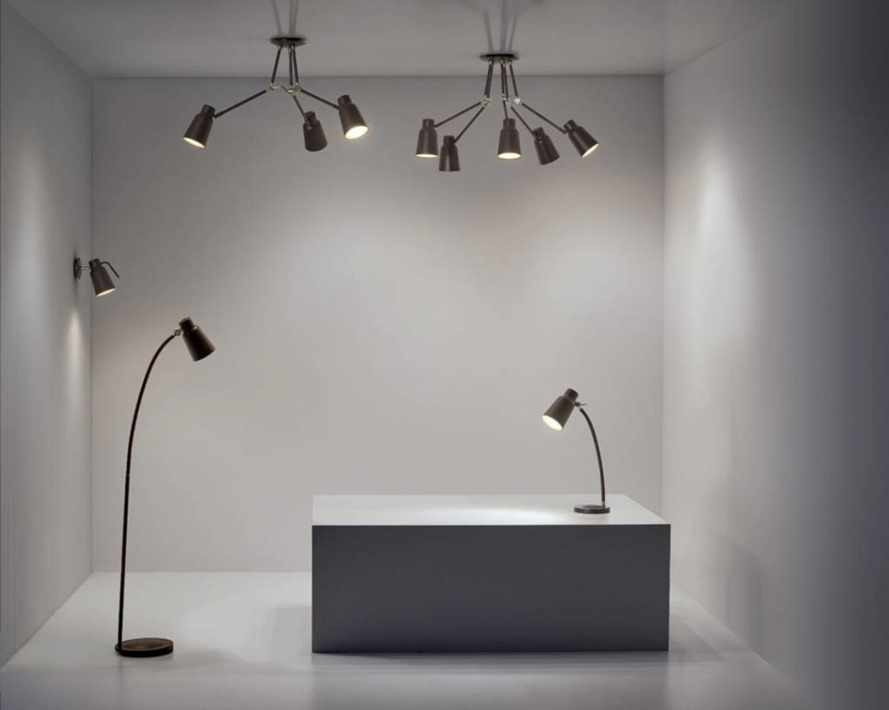 Leds-C4 Funk 3-armige plafondlamp bruin/goud