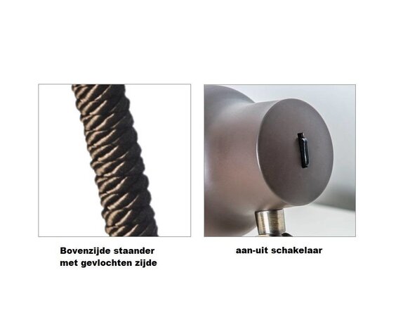 Leds-C4 Funk vloerlamp bruin/goud verstelbaar E-27