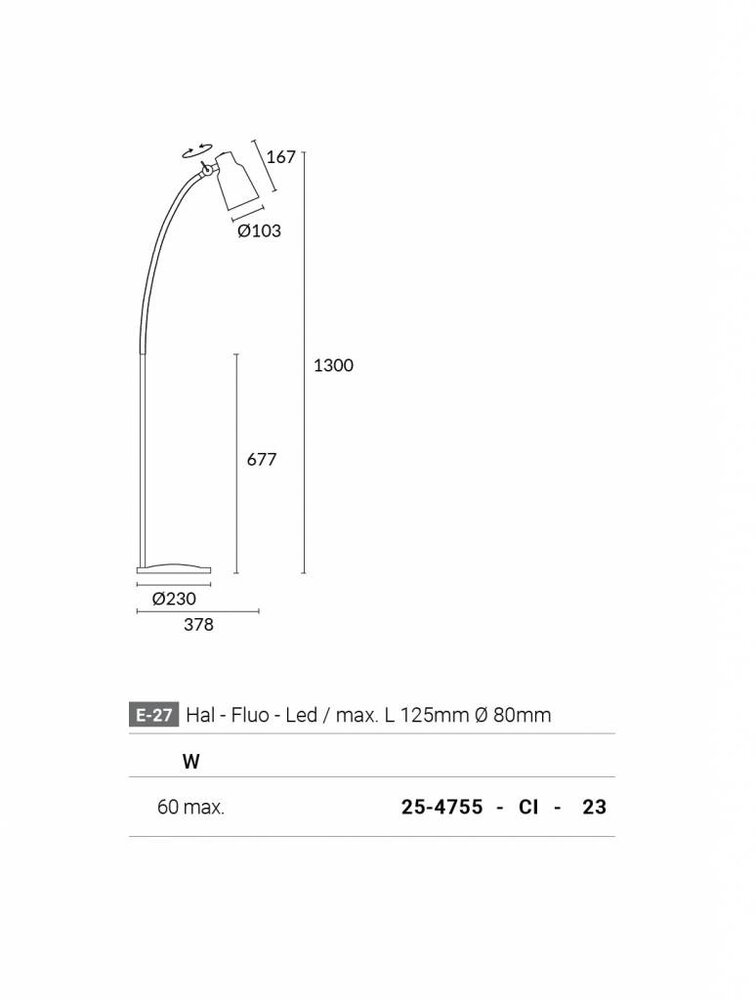 Leds-C4 Funk vloerlamp bruin/goud verstelbaar E-27