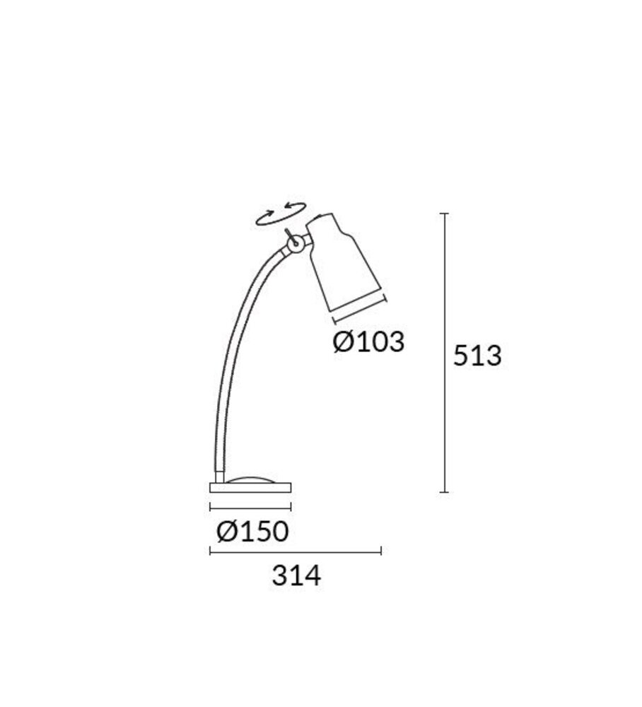 Leds-C4 Funk tafellamp bruin/goud verstelbaar E-27
