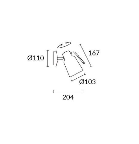 Leds-C4 Funk wandlamp bruin/goud verstelbaar E-27