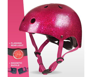 pink glitter bike helmet