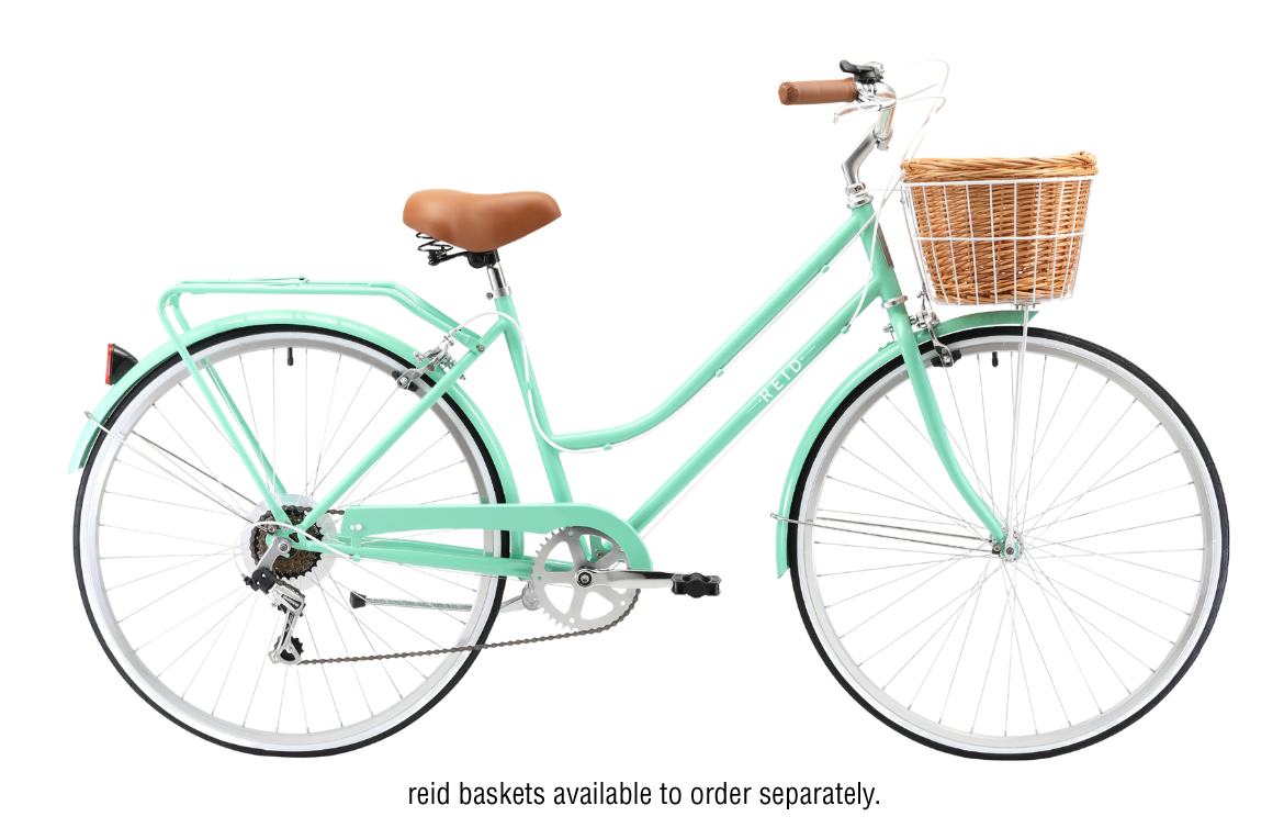 Green bike sales with basket