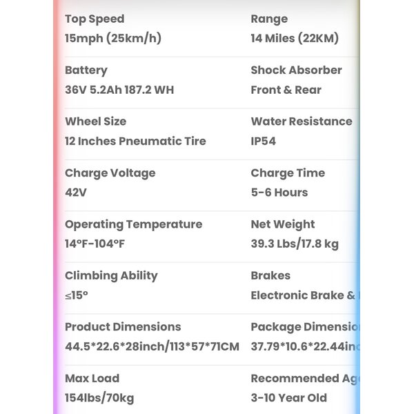A12 ELECTRIC DIRT BIKE FOR KIDS
