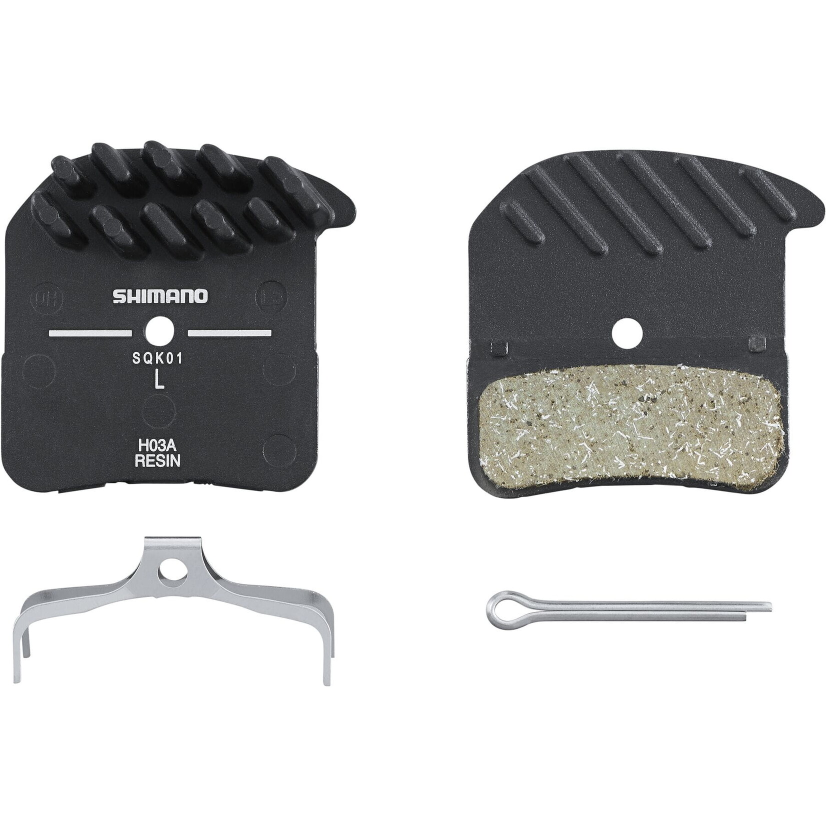 Shimano Spares Shimano H03A disc pads and spring, alloy back with cooling fins, resin