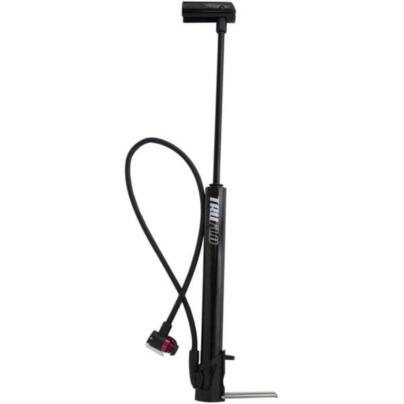 Truflo Air Flow MiniTrax CNC Mini Floor Pump with Extra-long hose, black