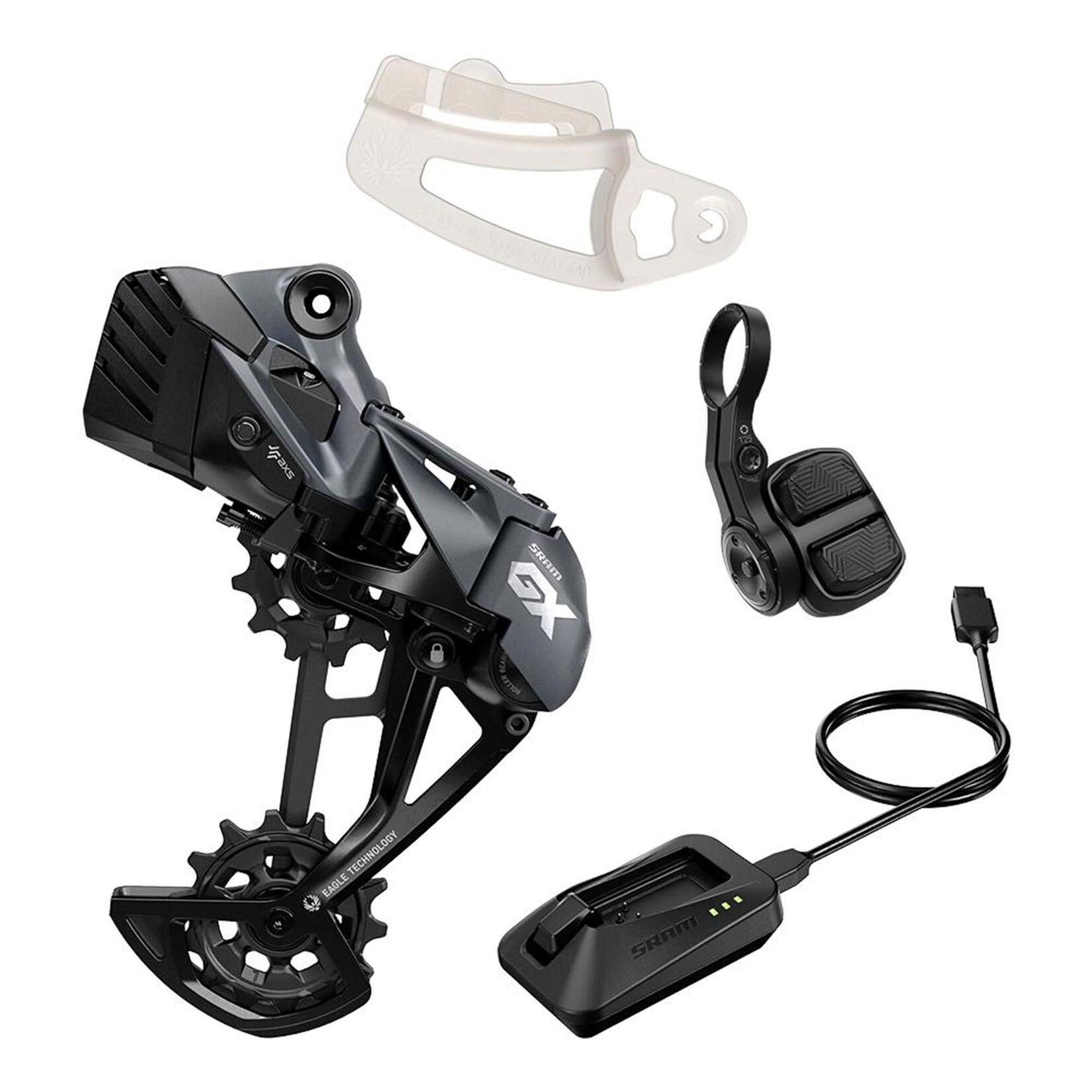 Sram SRAM GX Eagle AXS Upgrade Kit (Rear Derailleur With Protector, Battery, Pod Controller W/Infinite Clamp, Powerlock, Charger/Cord, Chain Gap Tool, SRAM Multitool)