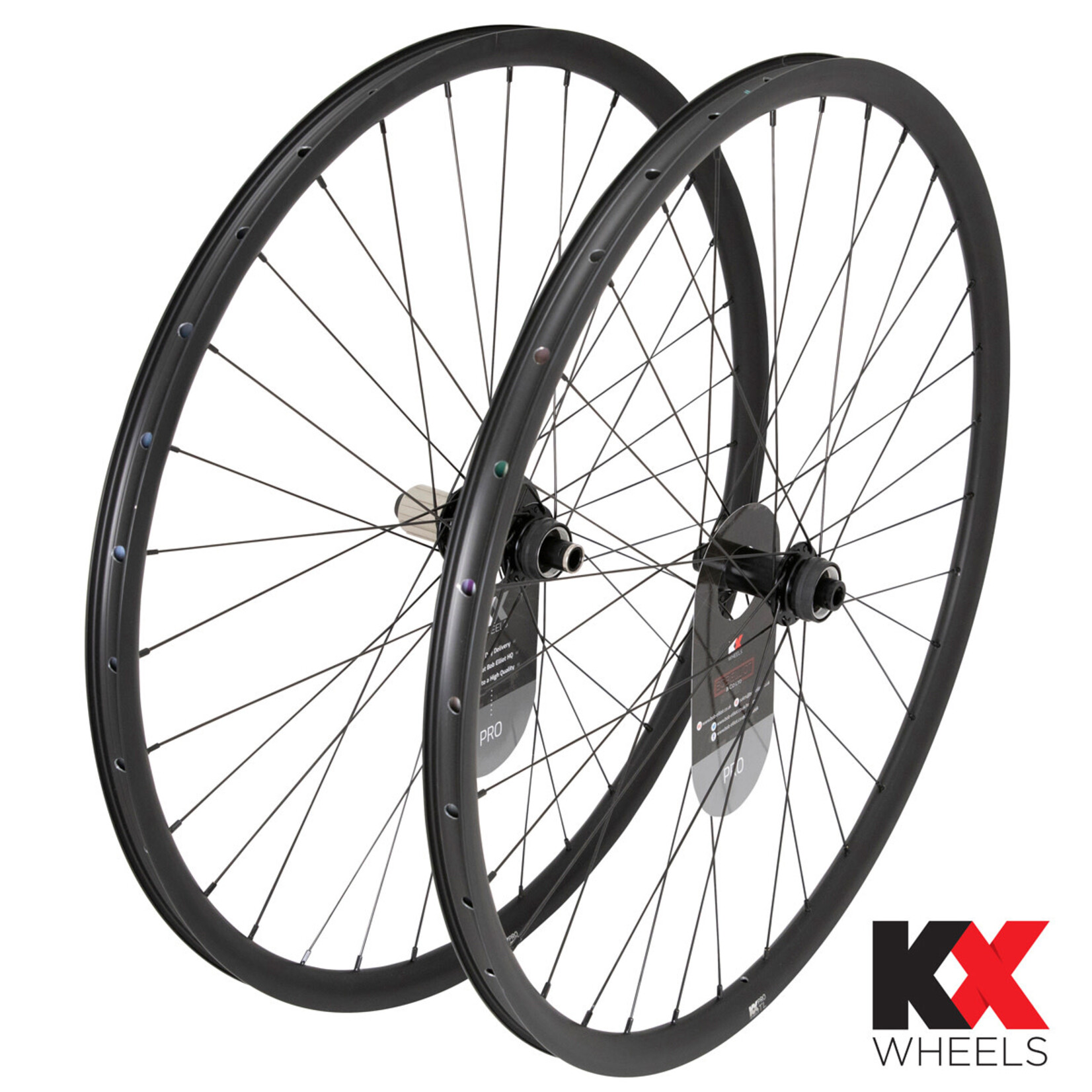 KX KX Pro 700c Gravel Disc Tubeless Thru Axle Wheels in Black