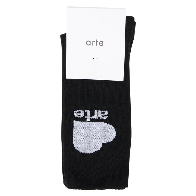 ARTE Antwerp Arte heart logo socks zwart met wit