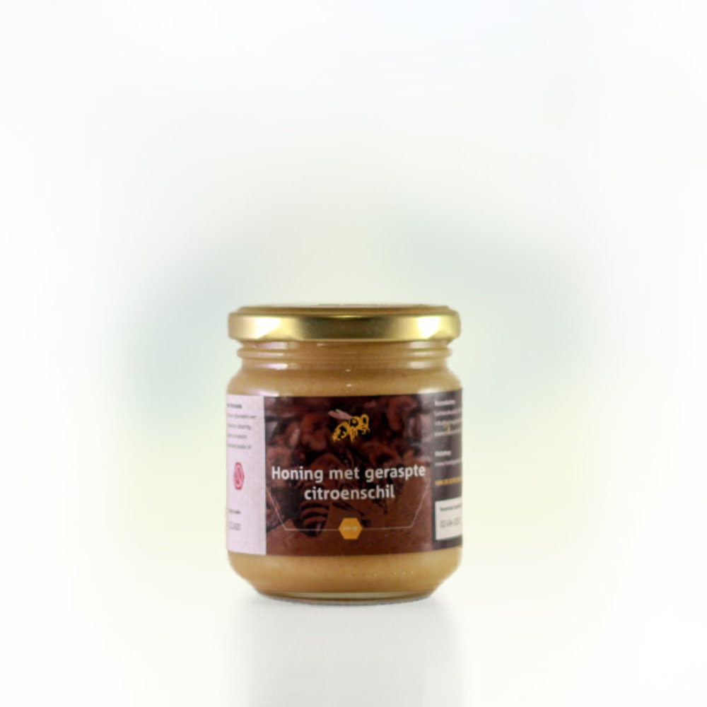 Honing met Geraspte Citroenschil | Rauwe Honing met Biologische Citroen 250 g Honing met Geraspte Citroenschil | Rauwe Honing met Biologische Citroen 250 g