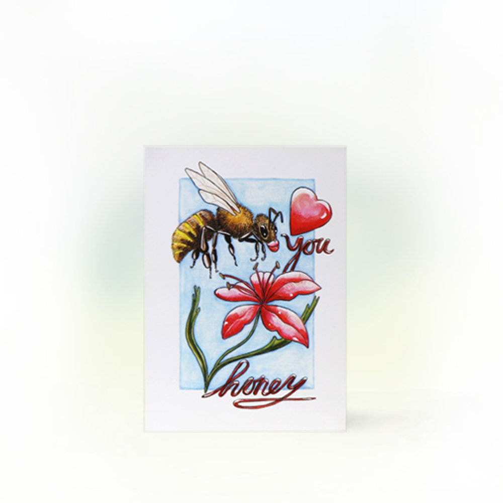 Wenskaart "Love you, honey"