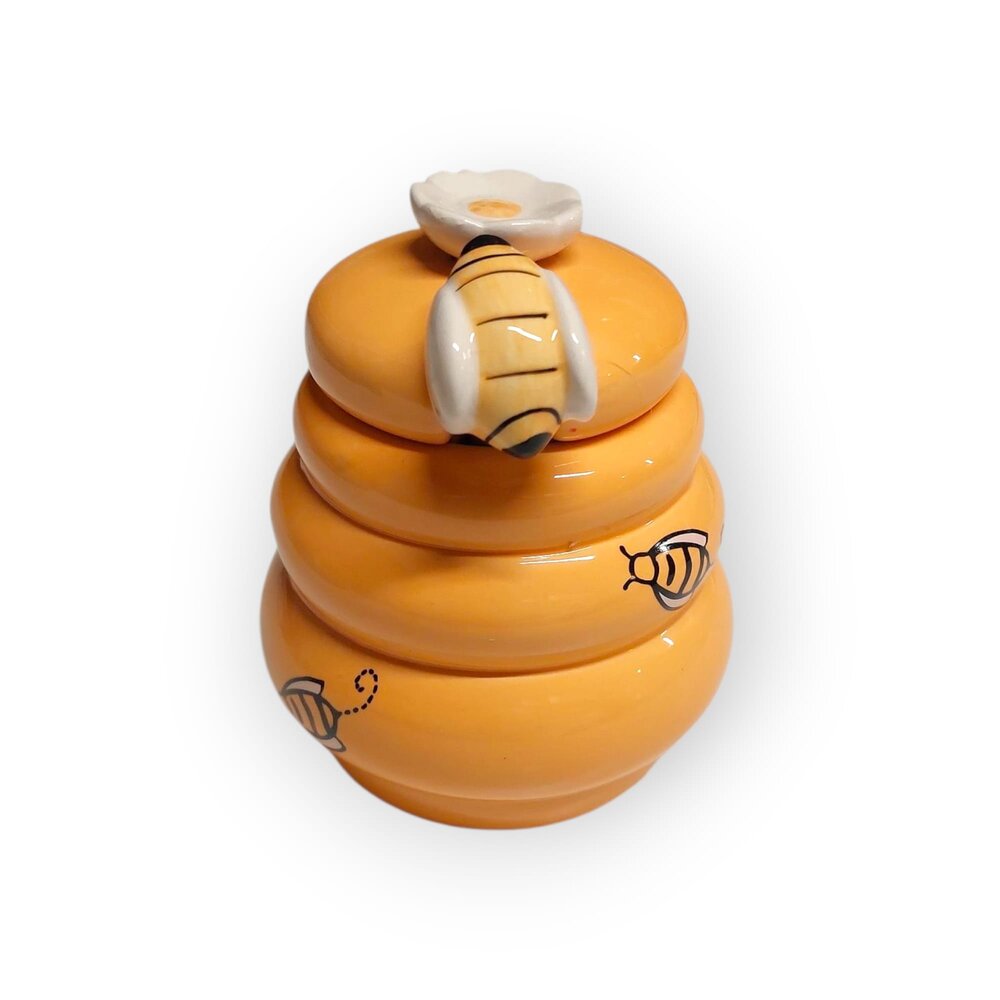 Honingpot met lepel keramiek