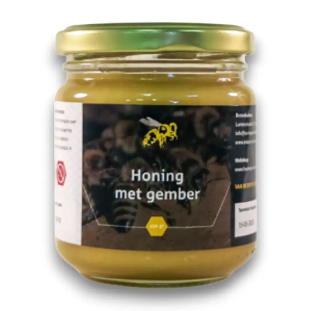 Honing met Gember | Rauwe Honing met Biologische Gember (250 g) Honing met Gember | Rauwe Honing met Biologische Gember (250 g)