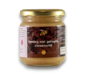 Honing met geraspte citroenschil 250 gram