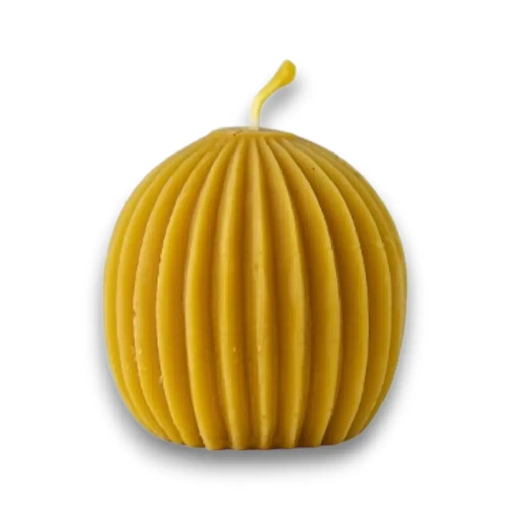 Bolkaars Geribbeld van Zuivere Bijenwas | Handgemaakte Decoratieve Bijenwaskaars