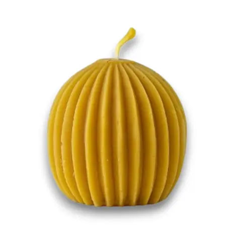 Bolkaars Geribbeld van Zuivere Bijenwas | Handgemaakte Decoratieve Bijenwaskaars