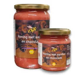 Honing met aardbei en chocolade