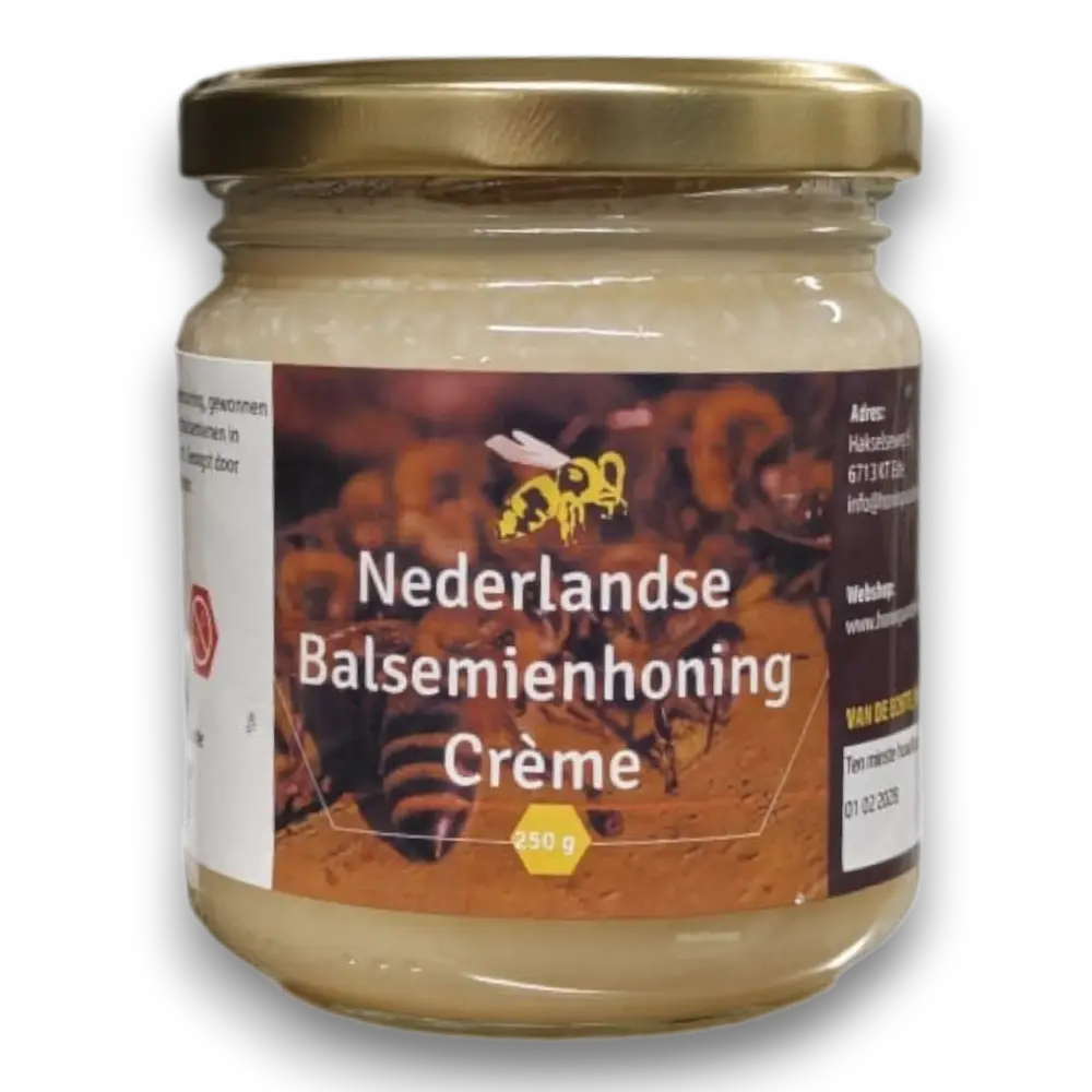 Rauwe Balsemienhoning Crème | Zachte en Smeerbare Crèmehoning van de Imker Rauwe Balsemienhoning Crème | Zachte en Smeerbare Crèmehoning van de Imker