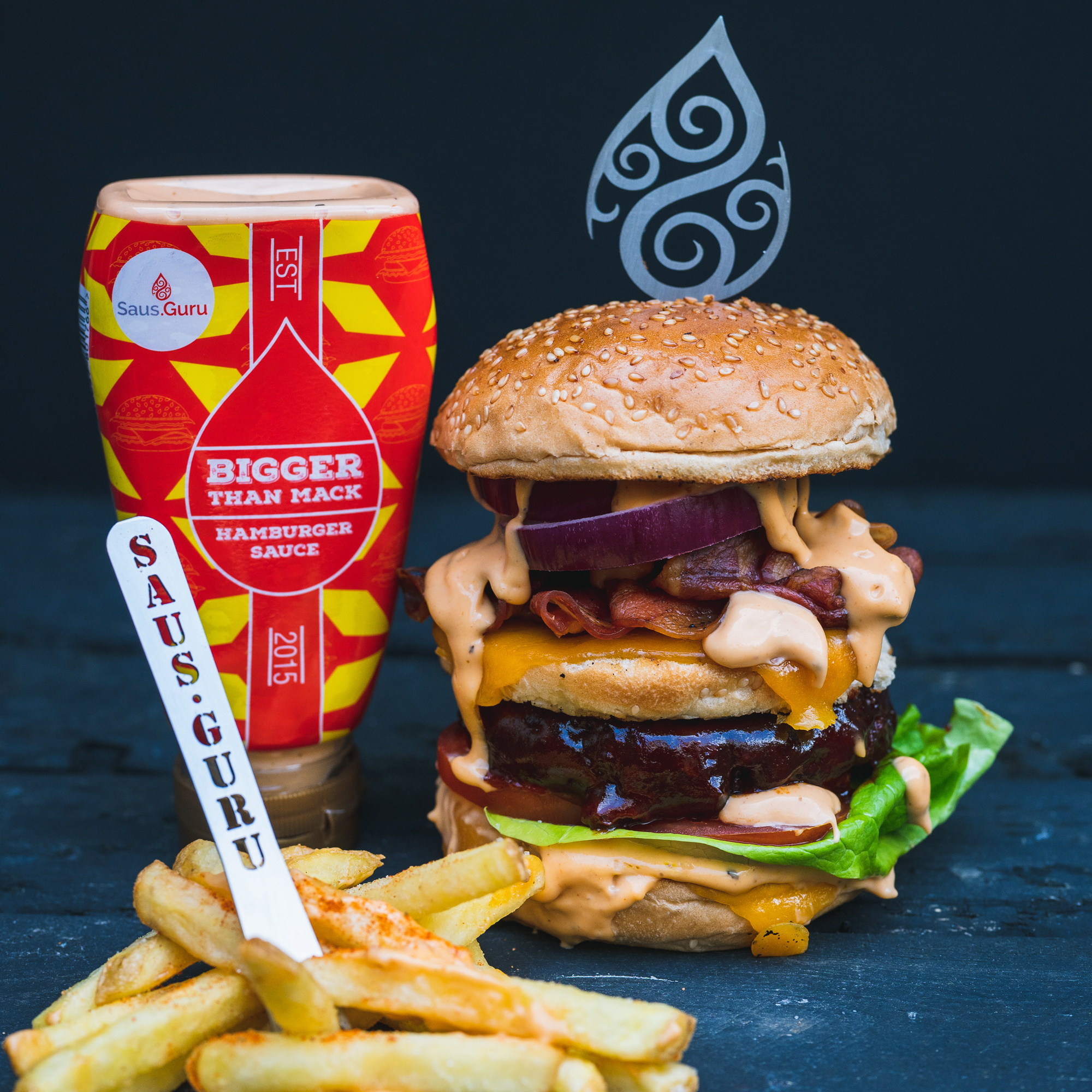 Saus.Guru Laser-gesneden Hamburger Pin (Duits RVS)