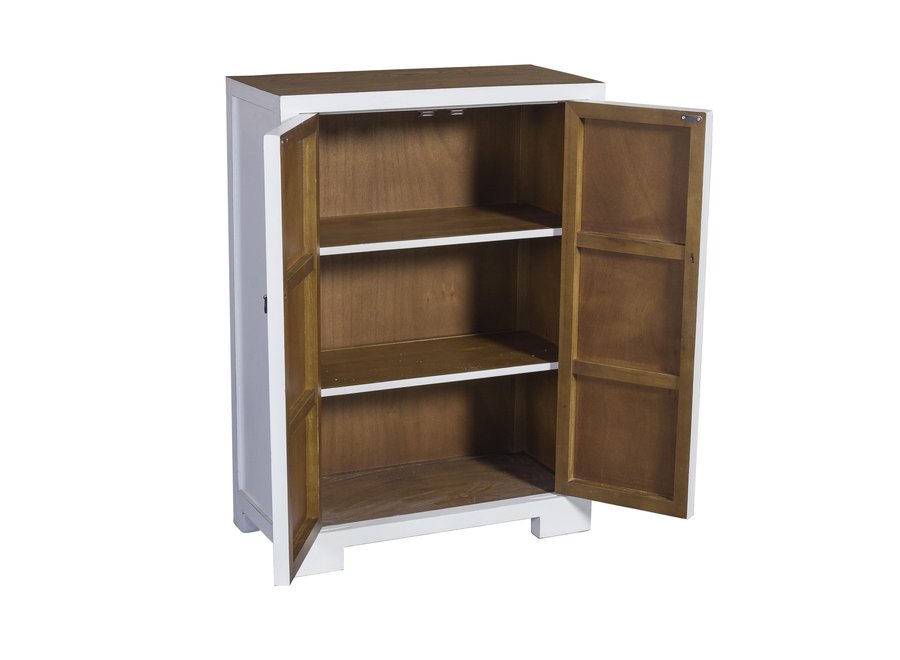 Chinesischer Schrank Weiß Blüten Handbemalt B80xT35xH99cm