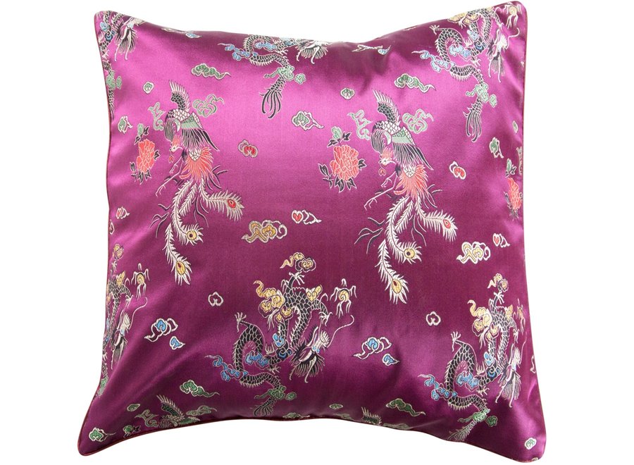 Fine Asianliving Chinese Cushion Dragon Purple 45x45cm