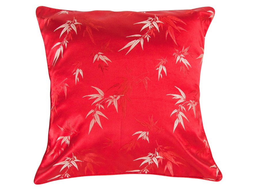 Chinese Cushion Cover Bamboo Red 45x45cm Without Filling