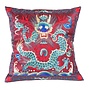 Chinesischer Kissenbezug Handbestickter Burgunder-Drache 45x45cm Ohne Füllung