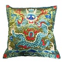 Chinese Cushion Hand-embroidered Green Dragon 45x45cm