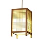 Lampada a Sospensione Giapponese di Legno e Carta Shoji Naturale - Isumi L15xP15xA25cm