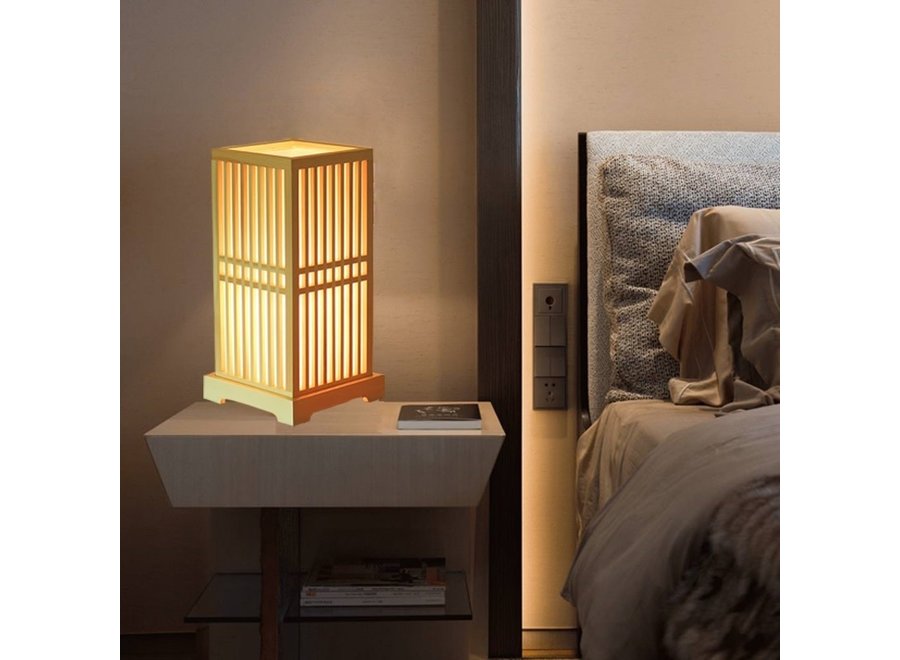 Lampe B20xT20xH41.5cm - Tokyo Fine Japanische Asianliving Shoji Natur -