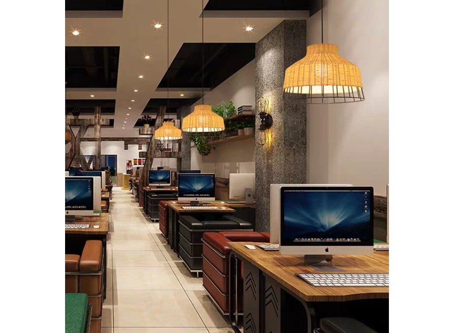 Bambus Hängelampe Pendelleuchte Handgefertigt - Trinity D40xH28cm