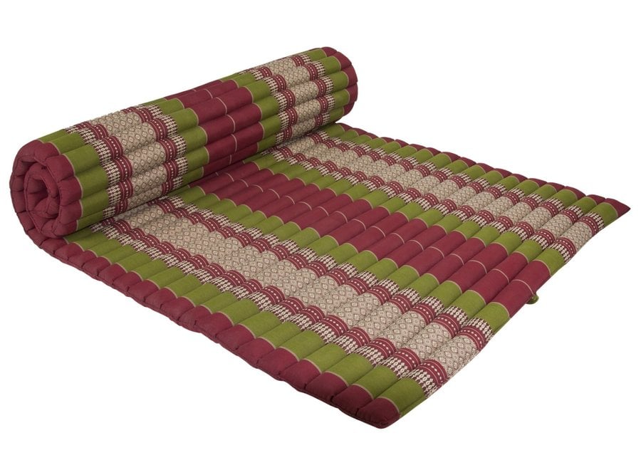 Thai Mat Rollable Mattress 200x100x4.5cm Burgundy Green