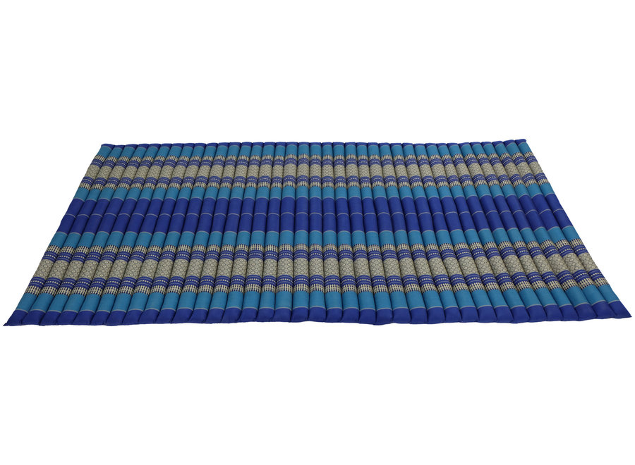 Matelas Thaï Enroulable en Coton et Kapok 200x100x4.5cm Bleu