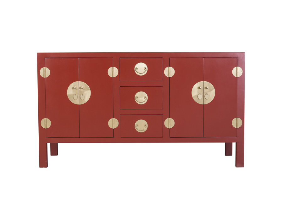 Chinesisches Sideboard Kommode Rubinrot - Orientique Sammlung B160xT50xH90cm