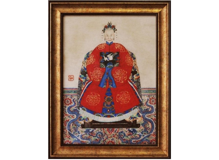 Fine Asianliving Chinese Ancestor Portrait Painting W50xH60cm Glicee Handmade