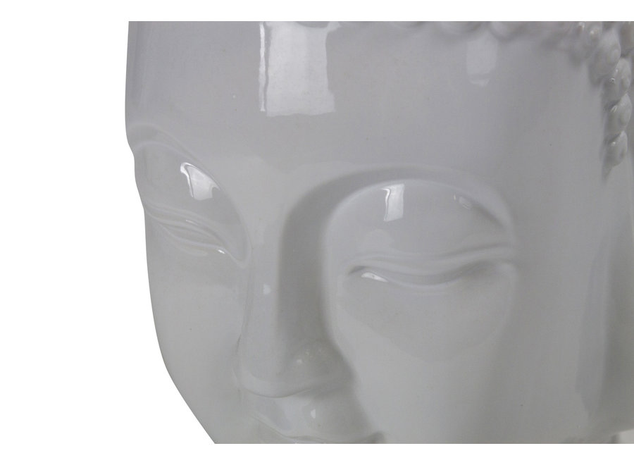 Tabouret Céramique Bouddha Chinois Blanc Fait Main D33xH46cm
