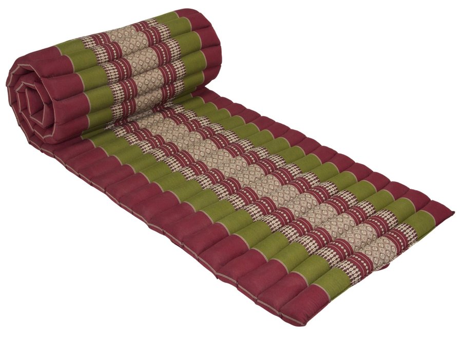 Materasso Arrotolabile Thai 190x50x4.5cm Rosso Verde