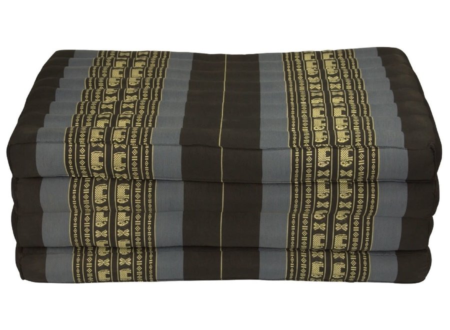 Materasso Tailandese 4 Pieghevole 80x200x8cm XXXL Nero Elefante