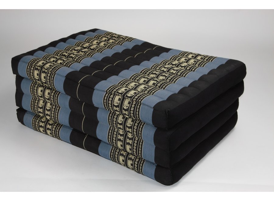 Colchón Tailandés de 4 Pliegues Plegable 80x200x8cm XXXL Negro Elefante