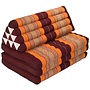 Colchón Tailandés de 3 Pliegues con Cojin Triangular Plegable 80x190x7cm XXXL Rojo Orange