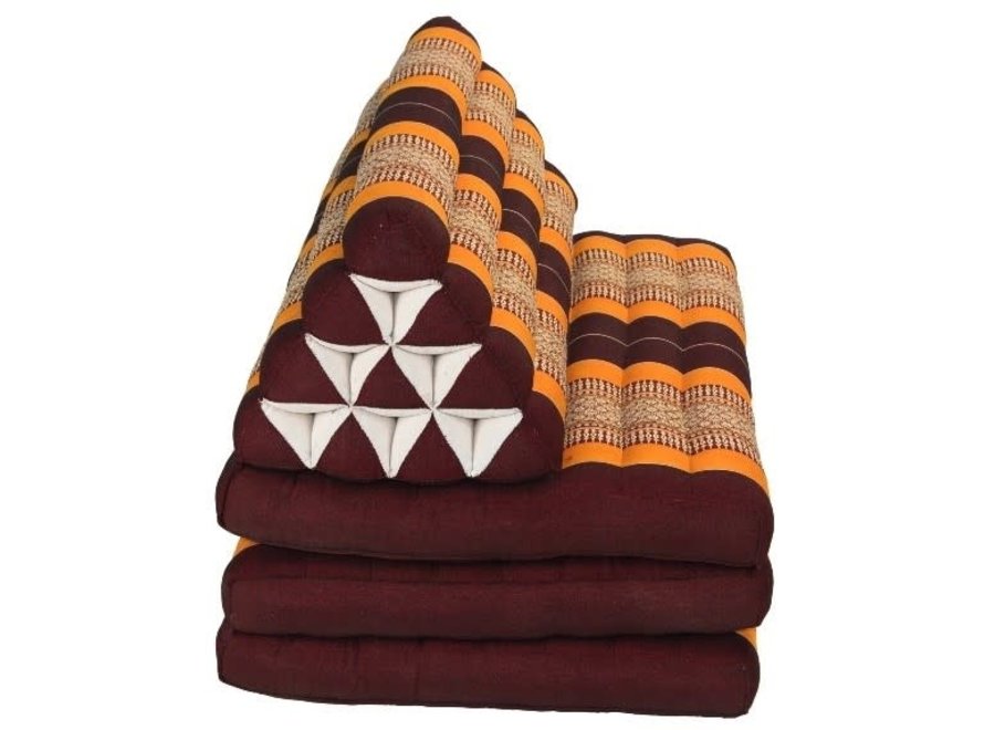 Colchón Tailandés de 3 Pliegues con Cojin Triangular Plegable 80x190x7cm XXXL Rojo Orange